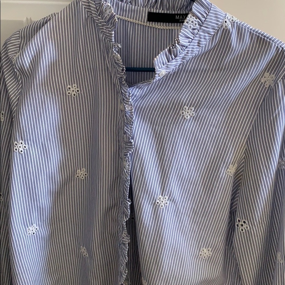 Max Jeans Striped Flower Blouse Women S